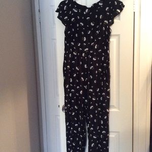 LOFT Black pattern jumpsuit/romper Size 8